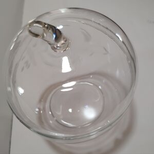 Vtg Princess House? Fancy Etched Crystal Apple Shaped Lidded Candy/Cookie Jar